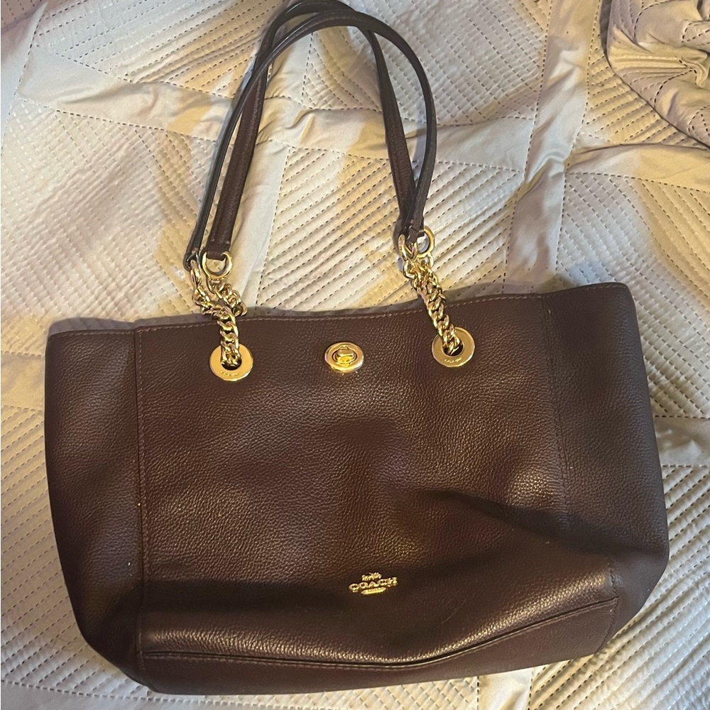 Coach Dark Brown Leather Handbag